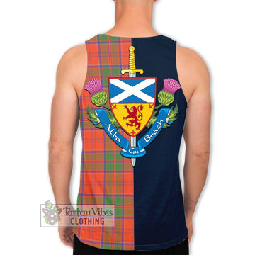 Grant Ancient Tartan Men's Tank Top Alba with Scottish Lion Royal Arm Half Style