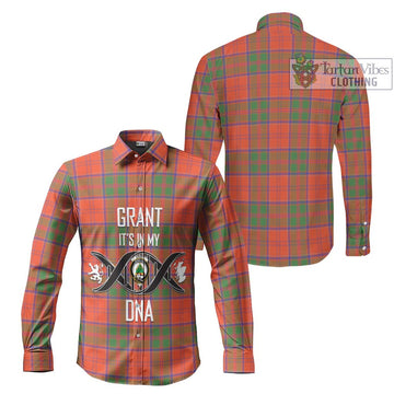 Grant Ancient Tartan Long Sleeve Button Shirt with Family Crest DNA In Me Style