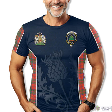 Grant Ancient Tartan T-Shirt with Family Crest and Scottish Thistle Vibes Sport Style