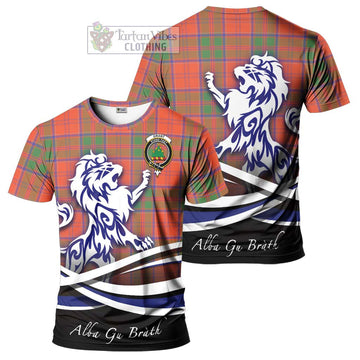 Grant Ancient Tartan Cotton T-shirt with Alba Gu Brath Regal Lion Emblem