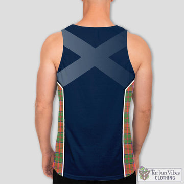 Grant Ancient Tartan Men's Tanks Top with Family Crest and Scottish Thistle Vibes Sport Style
