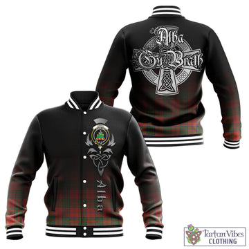 Grant Ancient Tartan Baseball Jacket Featuring Alba Gu Brath Family Crest Celtic Inspired