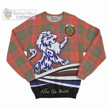 Grant Ancient Tartan Sweatshirt with Alba Gu Brath Regal Lion Emblem