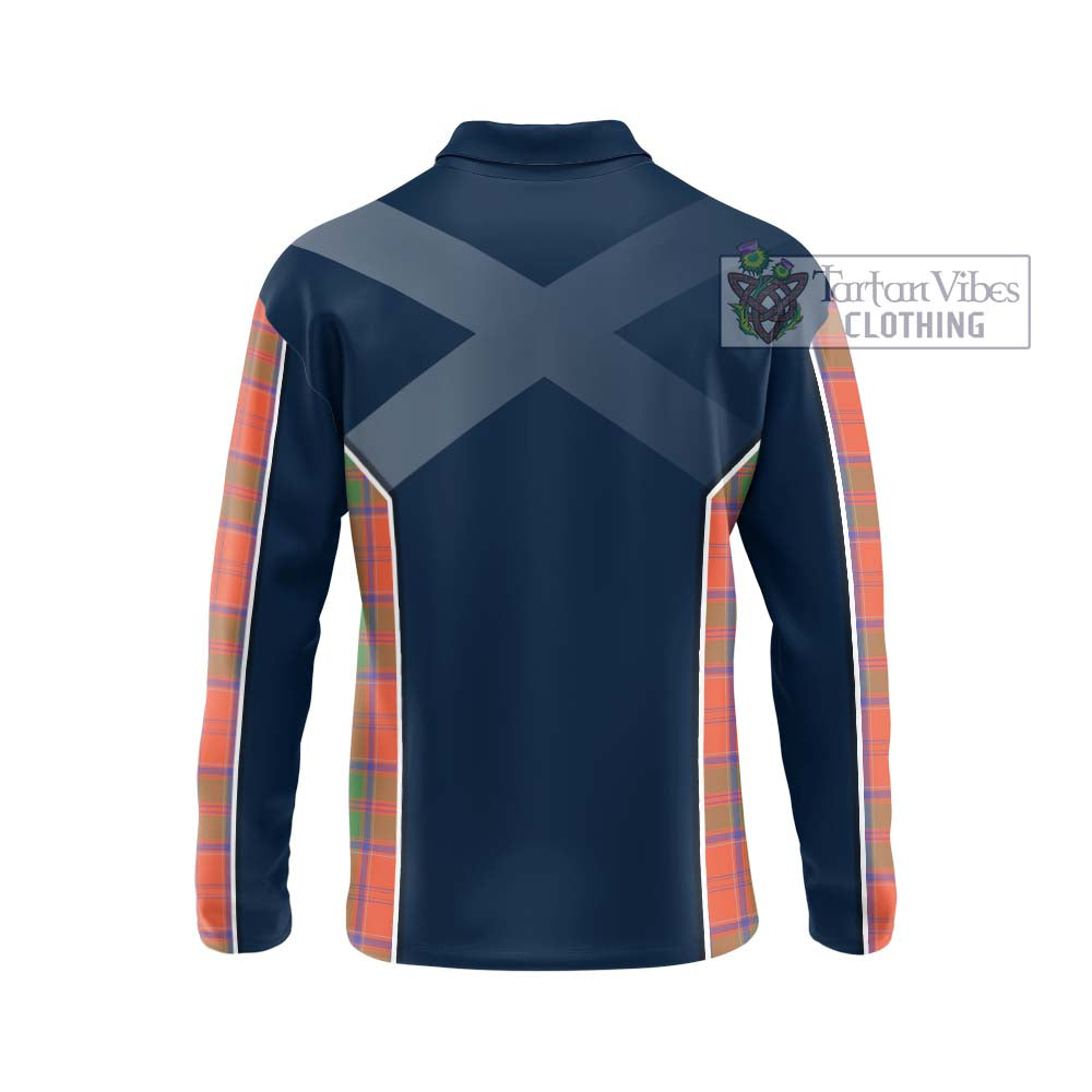 Grant Ancient Tartan Long Sleeve Polo Shirt with Family Crest and Lion Rampant Vibes Sport Style - Tartan Vibes Clothing