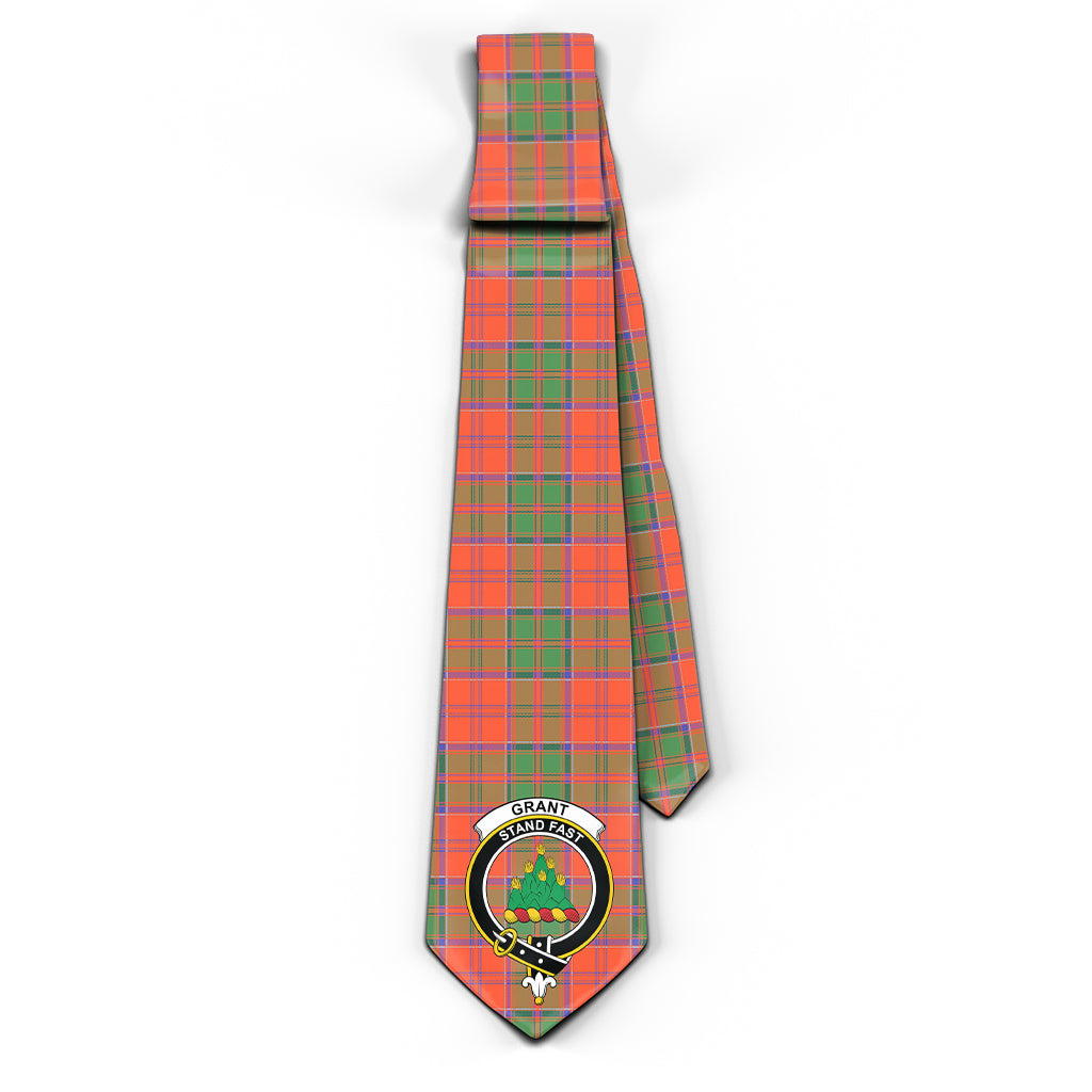 Grant Ancient Tartan Classic Necktie with Family Crest - Tartan Vibes Clothing