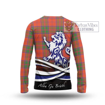 Grant Ancient Tartan Long Sleeve T-Shirt with Alba Gu Brath Regal Lion Emblem