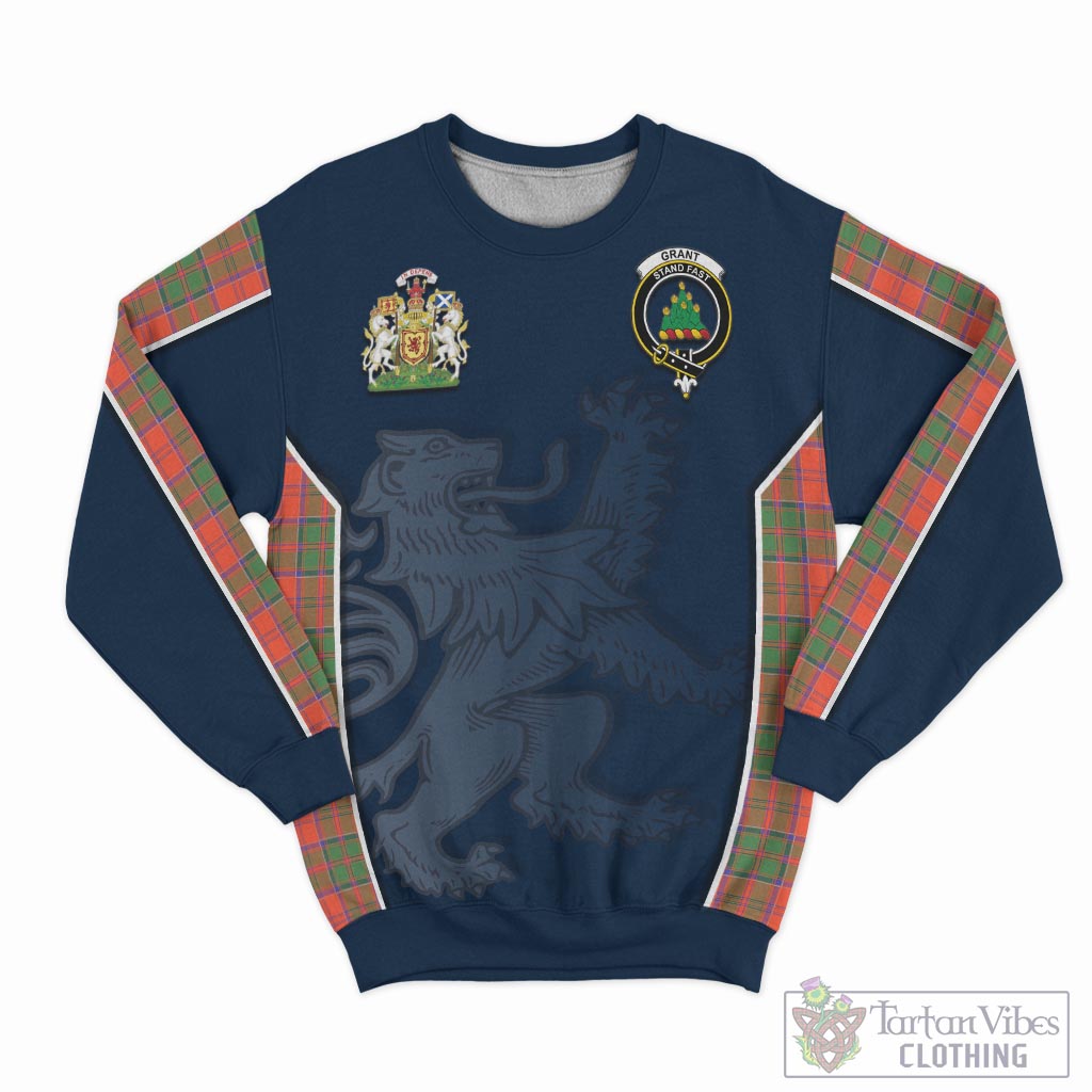 Tartan Vibes Clothing Grant Ancient Tartan Sweater with Family Crest and Lion Rampant Vibes Sport Style