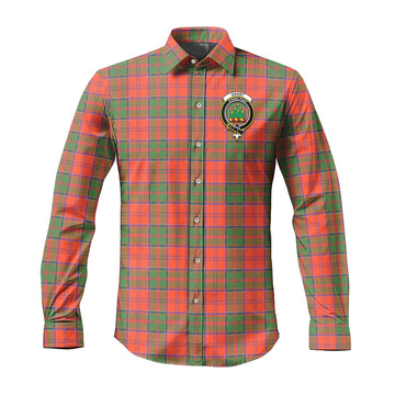 Grant Ancient Tartan Long Sleeve Button Up Shirt with Family Crest