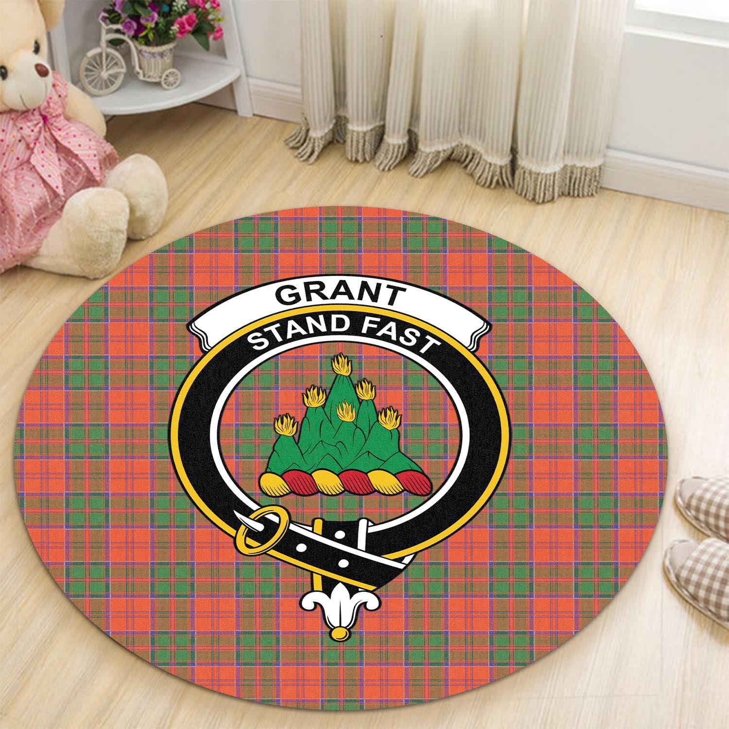 grant-ancient-tartan-round-rug-with-family-crest