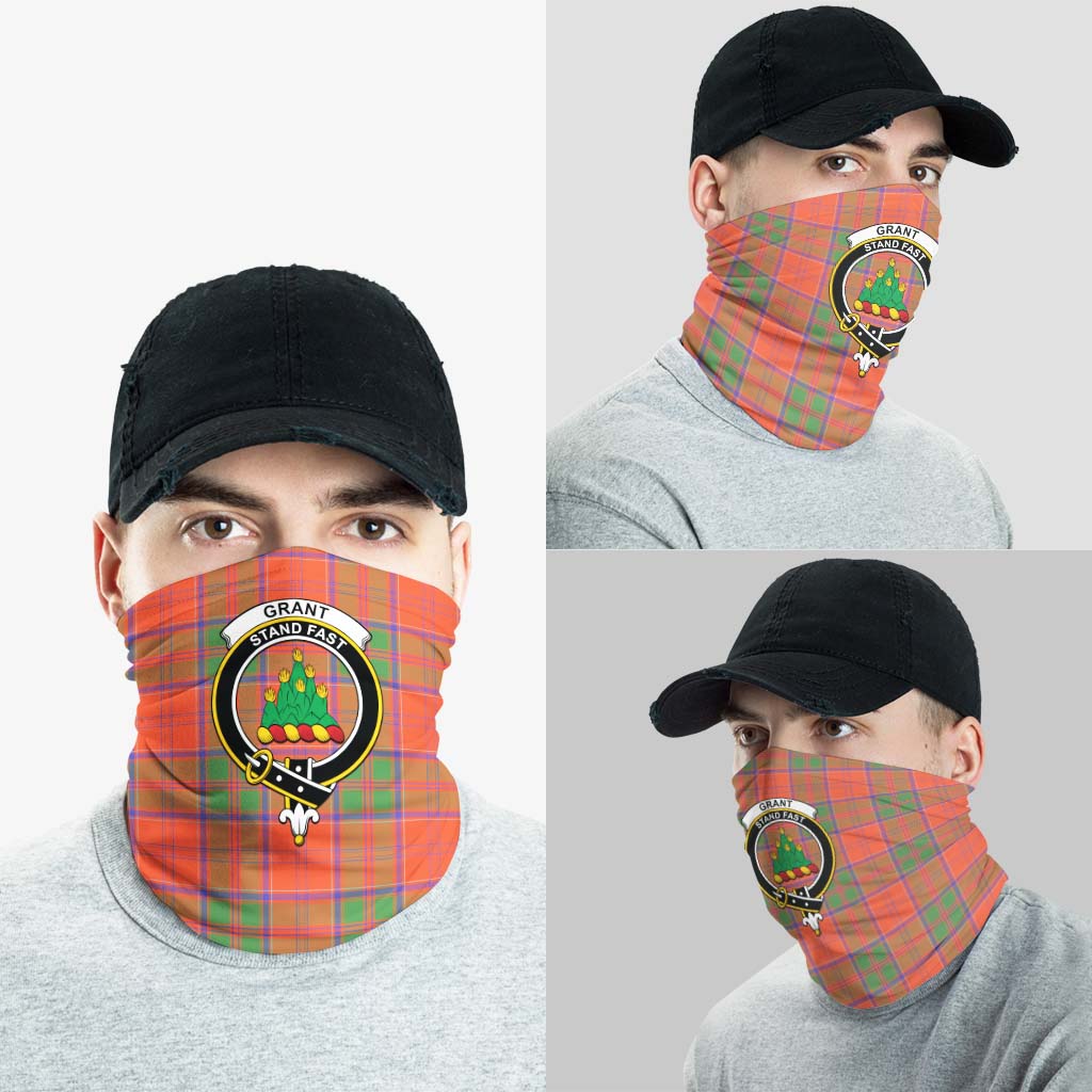 Grant Ancient Tartan Neck Gaiters, Tartan Bandanas, Tartan Head Band with Family Crest