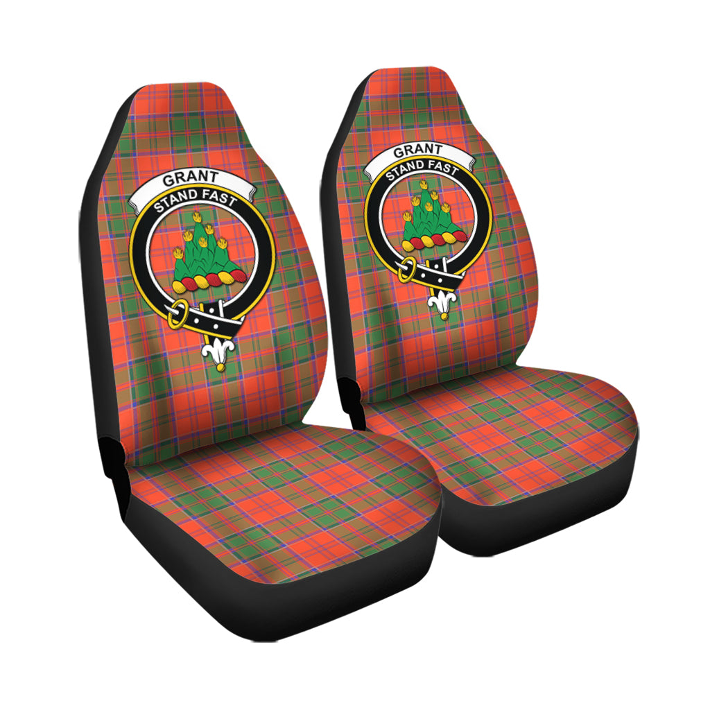 Grant Ancient Tartan Car Seat Cover with Family Crest - Tartanvibesclothing