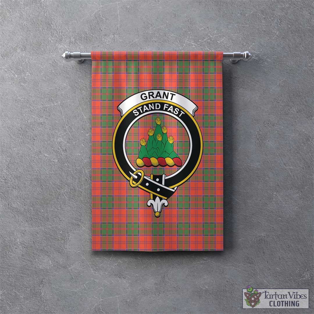 Tartan Vibes Clothing Grant Ancient Tartan Gonfalon, Tartan Banner with Family Crest