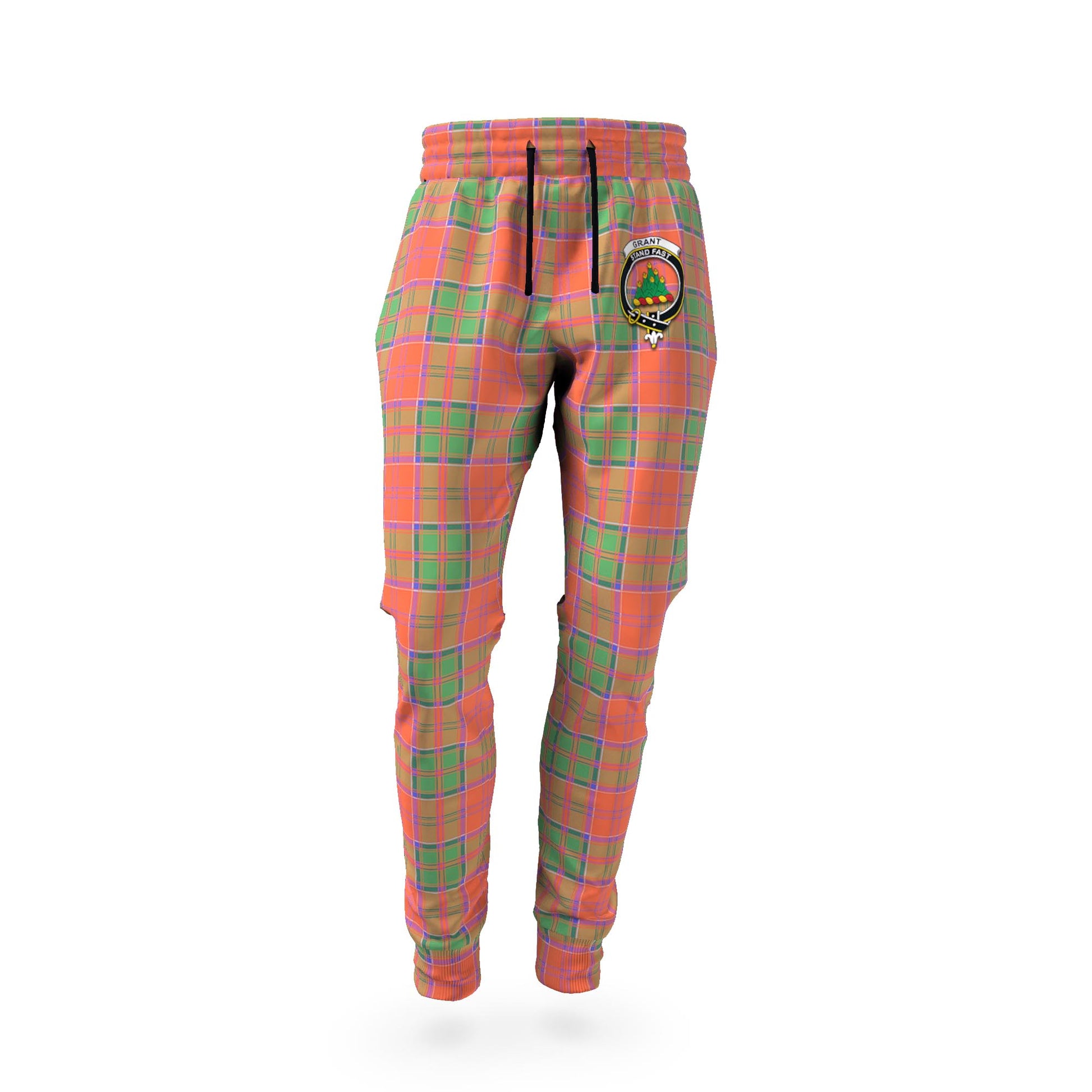 Grant Ancient Tartan Joggers Pants with Family Crest - Tartan Vibes Clothing