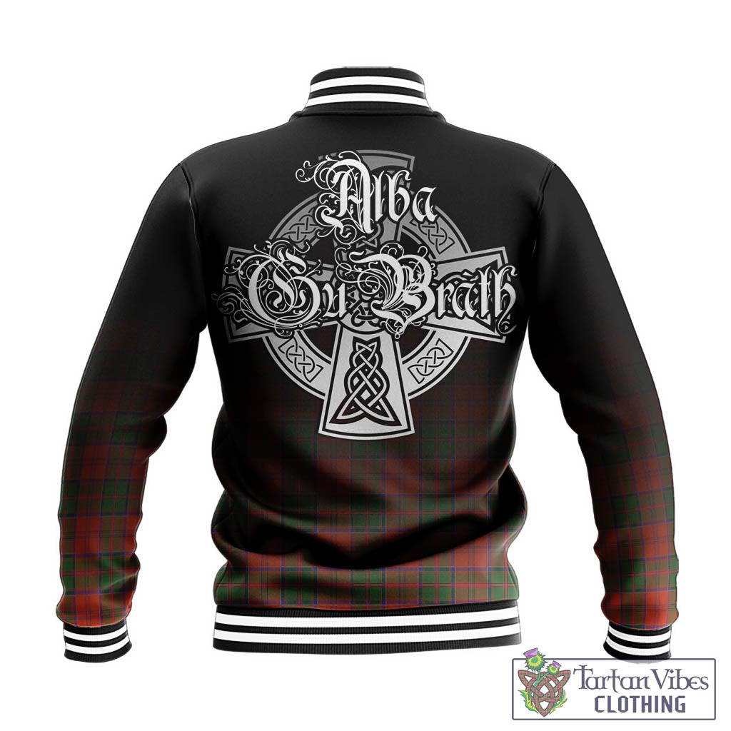 Tartan Vibes Clothing Grant Ancient Tartan Baseball Jacket Featuring Alba Gu Brath Family Crest Celtic Inspired