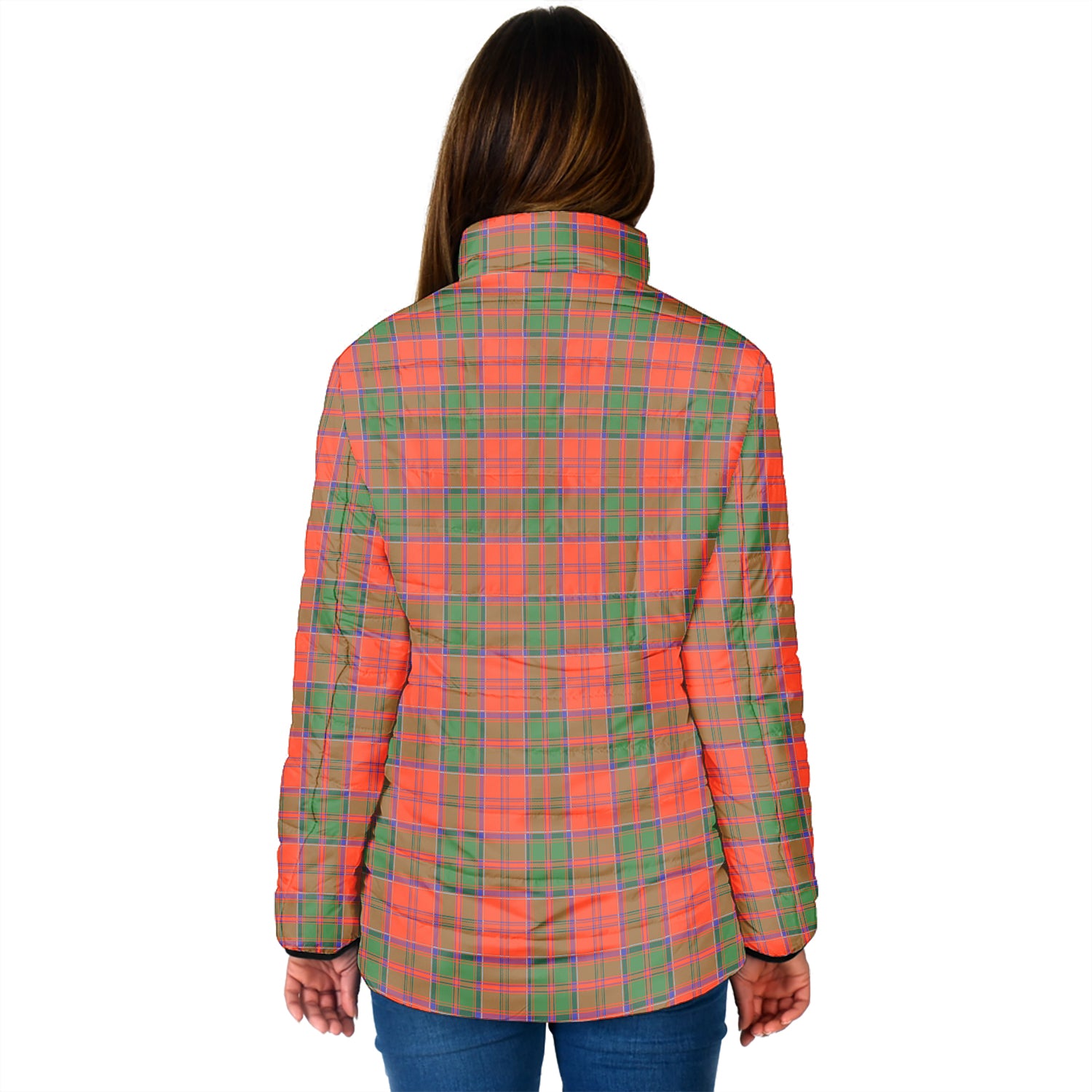 Grant Ancient Tartan Padded Jacket with Family Crest - Tartan Vibes Clothing