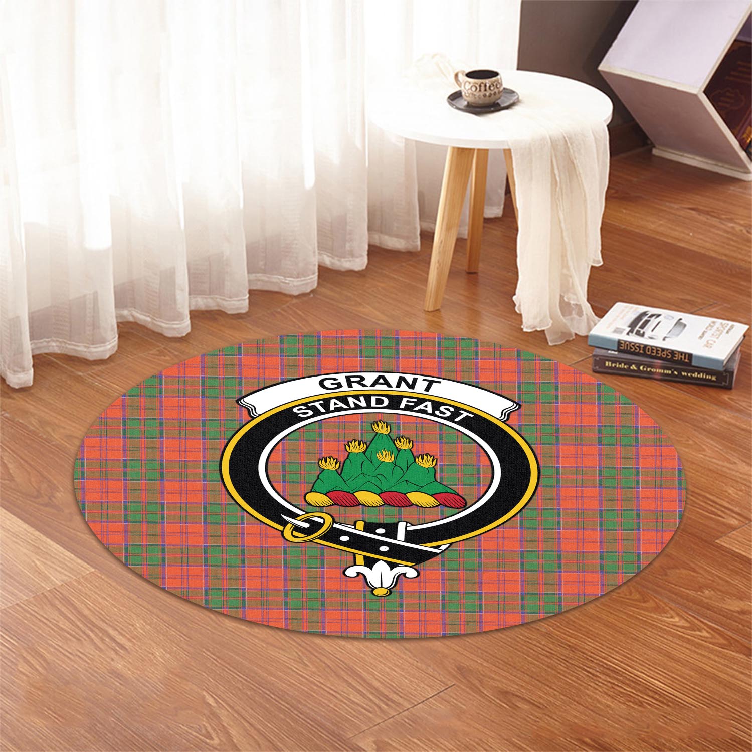 grant-ancient-tartan-round-rug-with-family-crest