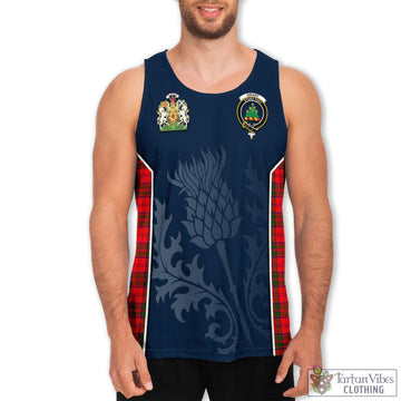 Grant Modern Tartan Men's Tanks Top with Family Crest and Scottish Thistle Vibes Sport Style