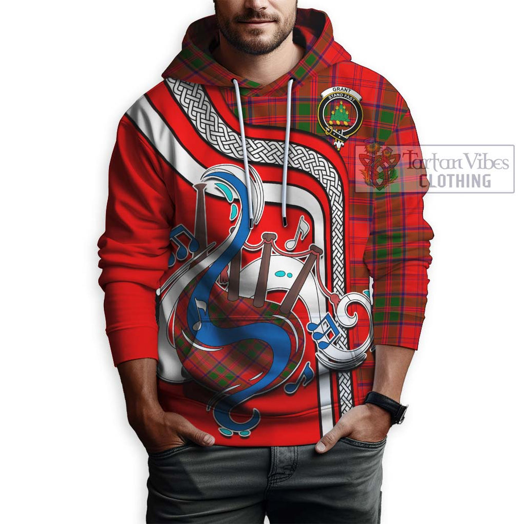 Grant Modern Tartan Hoodie with Epic Bagpipe Style Zip Hoodie - Tartanvibesclothing Shop