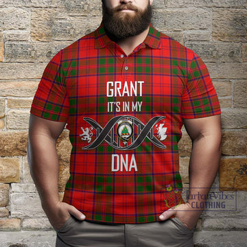 Grant Modern Tartan Polo Shirt with Family Crest DNA In Me Style