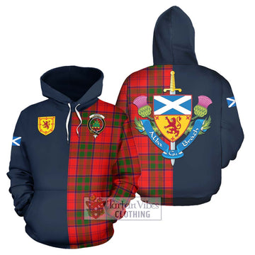 Grant Modern Tartan Hoodie with Scottish Lion Royal Arm Half Style