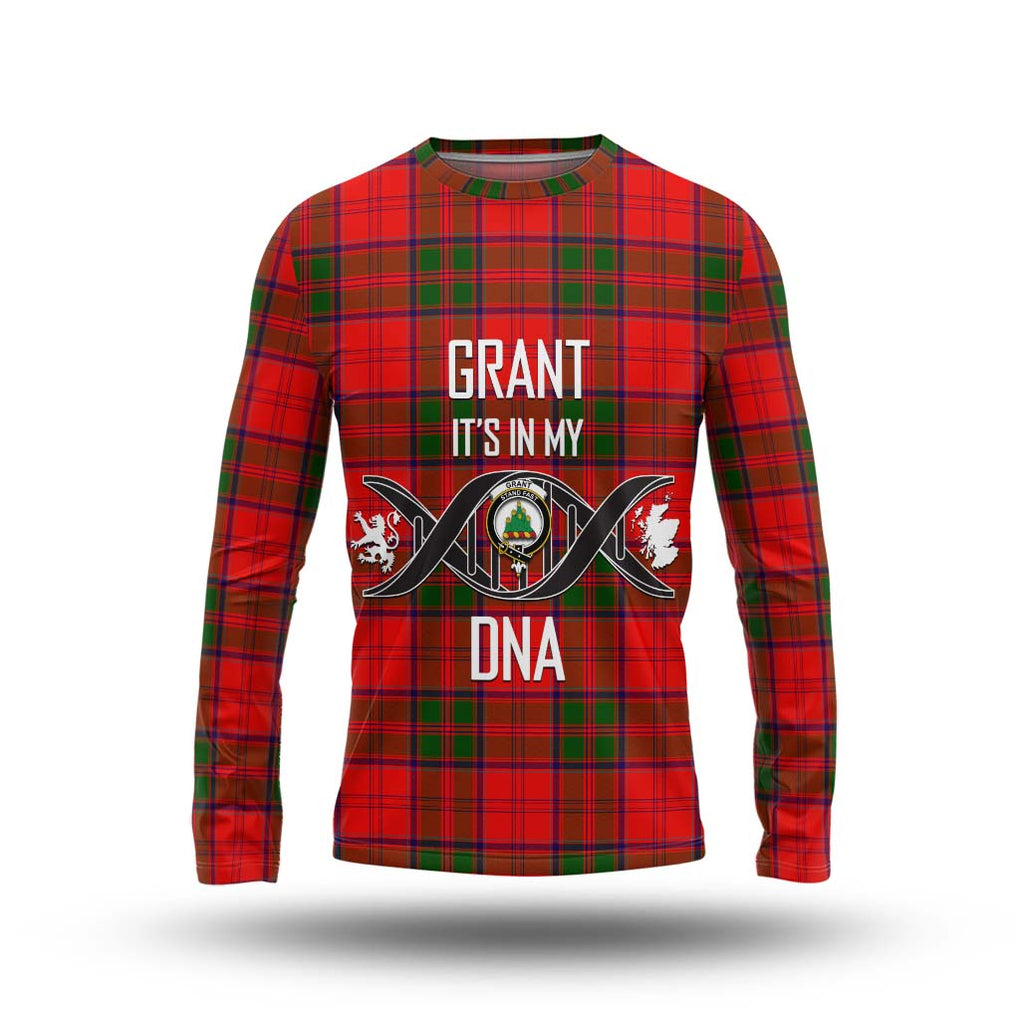 Grant Modern Tartan Long Sleeve T-Shirt with Family Crest DNA In Me Style Unisex - Tartanvibesclothing Shop