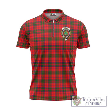 Grant Modern Tartan Zipper Polo Shirt with Family Crest