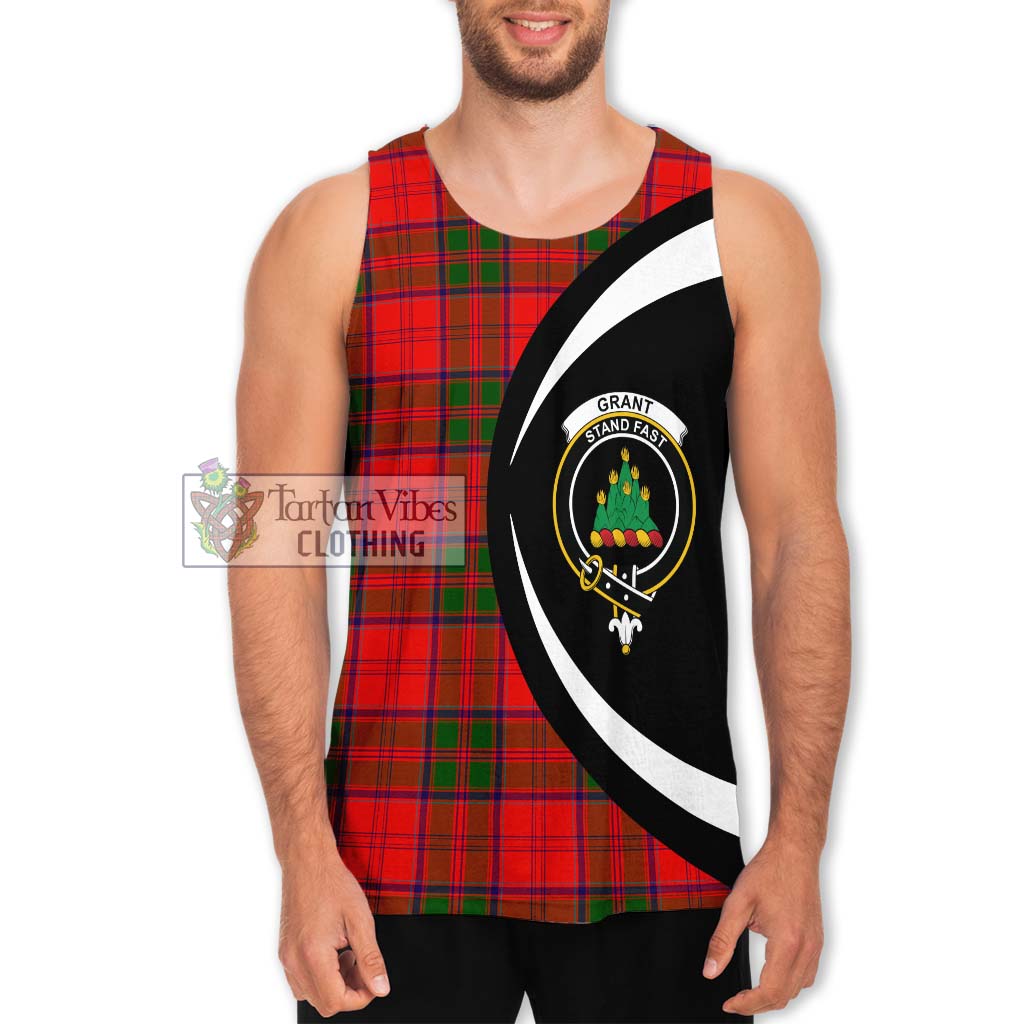 Grant Modern Tartan Men's Tank Top with Family Crest Circle Style Men - Tartan Vibes Clothing