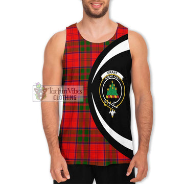 Grant Modern Tartan Men's Tank Top with Family Crest Circle Style