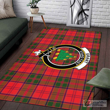 Grant Modern Tartan Area Rug with Family Crest