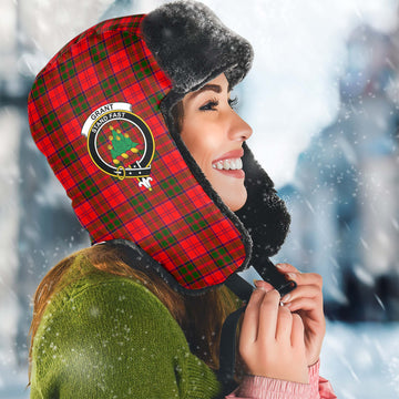 Grant Modern Tartan Winter Trapper Hat with Family Crest