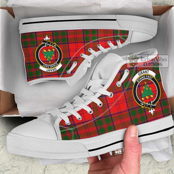 Grant Modern Tartan High Top Shoes with Family Crest