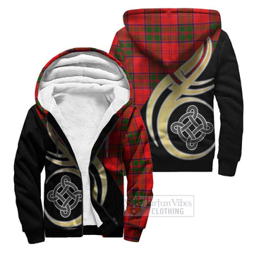 Grant Modern Tartan Sherpa Hoodie with Family Crest and Celtic Symbol Style