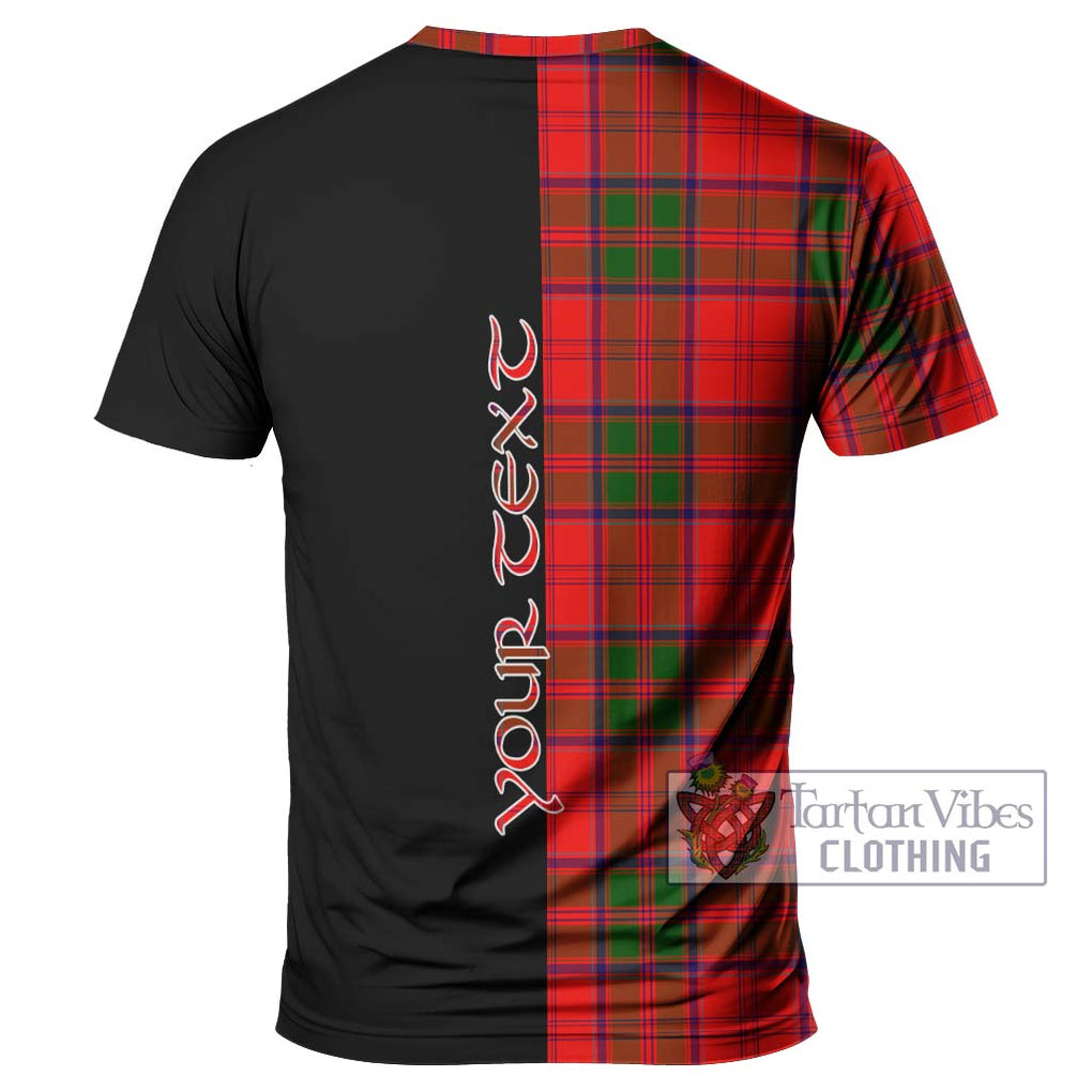 Grant Modern Tartan T-Shirt with Family Crest and Half Of Me Style - Tartanvibesclothing Shop