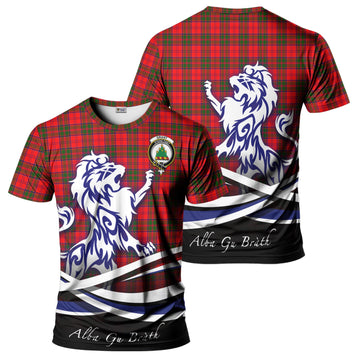 Grant Modern Tartan T-Shirt with Alba Gu Brath Regal Lion Emblem