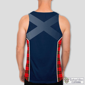 Grant Modern Tartan Men's Tanks Top with Family Crest and Scottish Thistle Vibes Sport Style