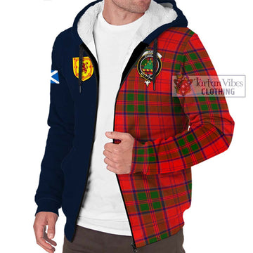 Grant Modern Tartan Sherpa Hoodie Alba with Scottish Lion Royal Arm Half Style