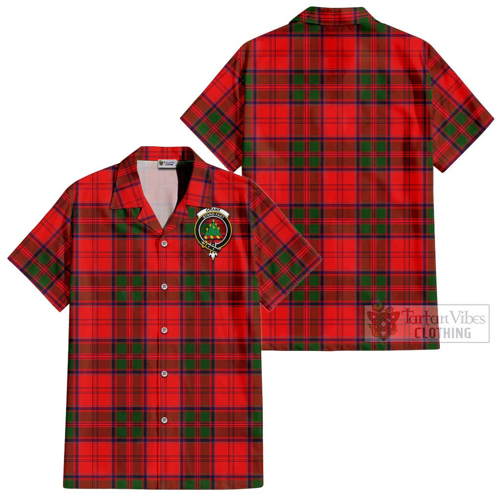 Grant Modern Tartan Cotton Hawaiian Shirt with Family Crest Kid - Tartan Vibes Clothing