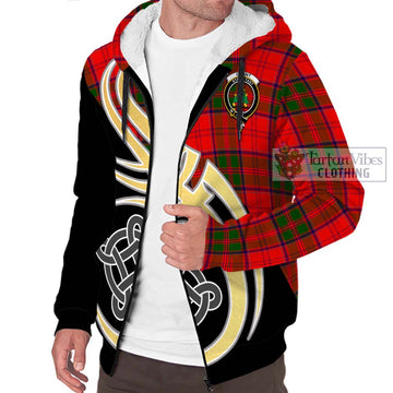 Grant Modern Tartan Sherpa Hoodie with Family Crest and Celtic Symbol Style