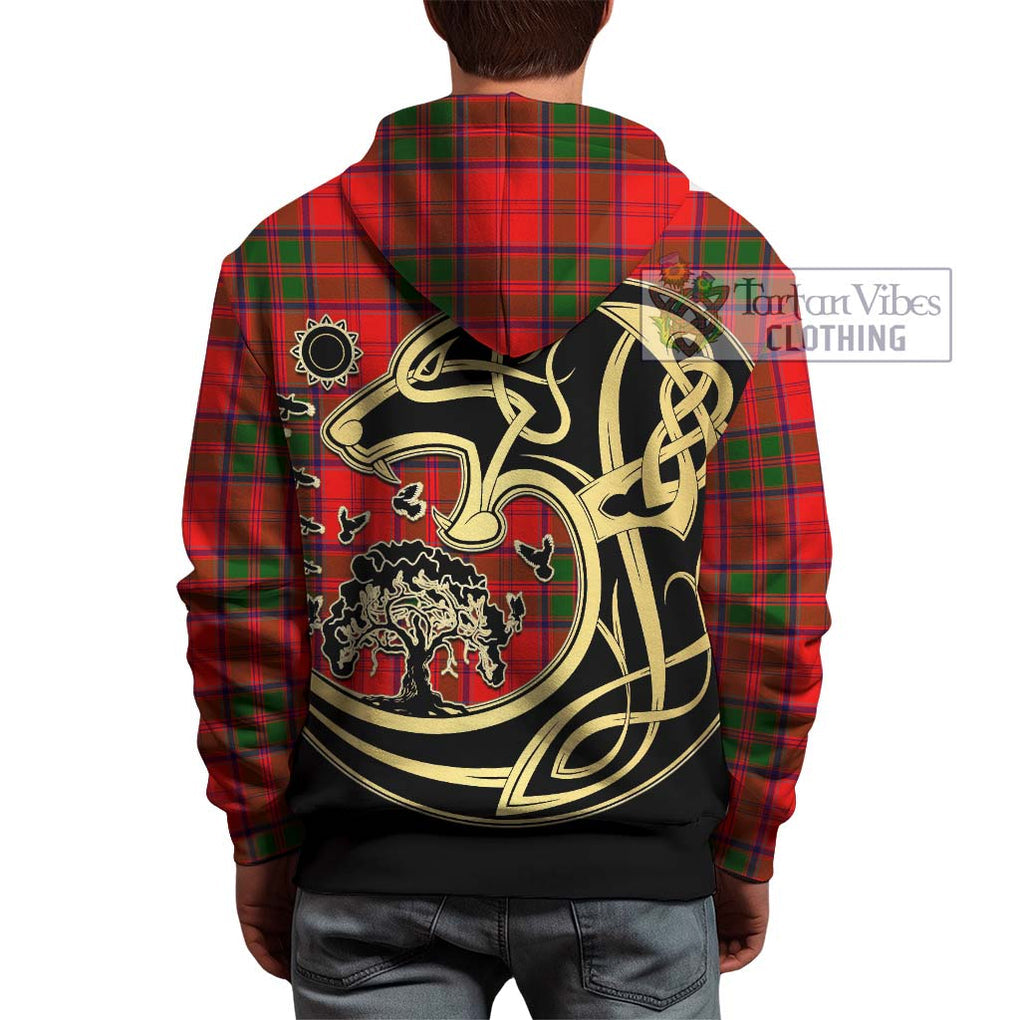 Grant Modern Tartan Hoodie with Family Crest Celtic Wolf Style - Tartan Vibes Clothing