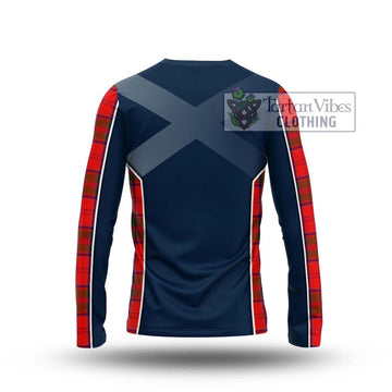 Grant Modern Tartan Long Sleeve T-Shirt with Family Crest and Lion Rampant Vibes Sport Style