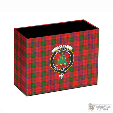 Grant Modern Tartan Pen Holder with Family Crest