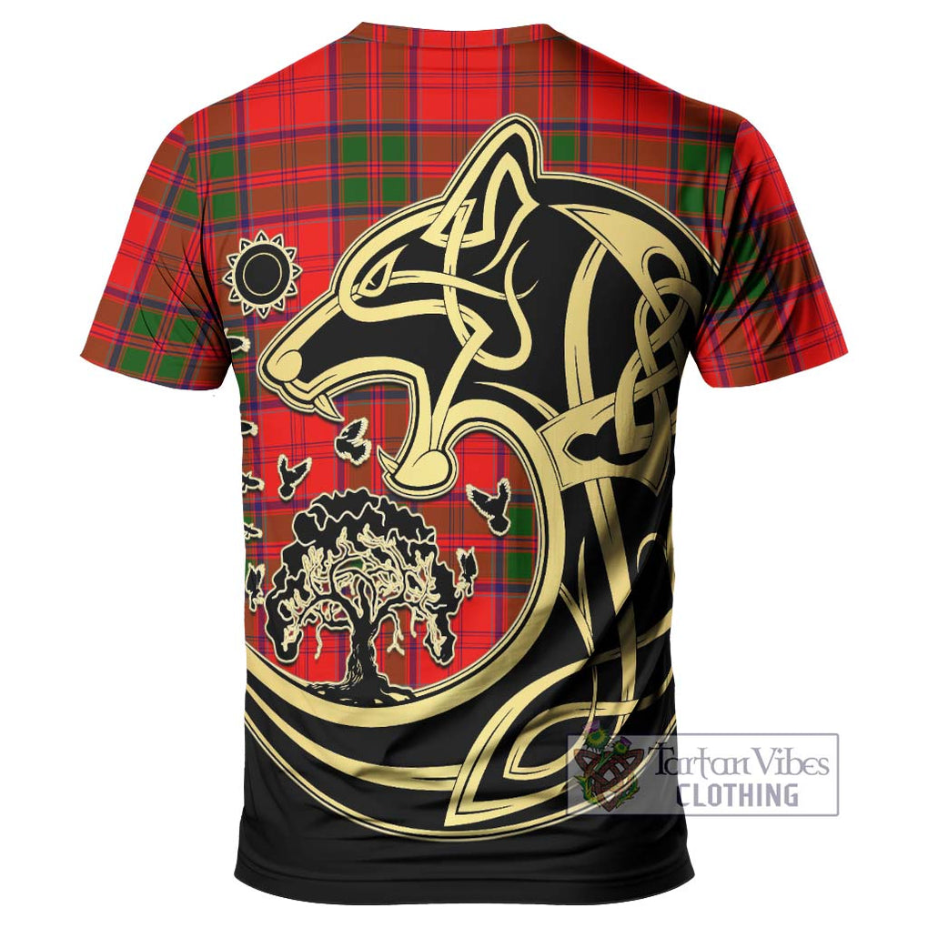 Grant Modern Tartan T-Shirt with Family Crest Celtic Wolf Style - Tartan Vibes Clothing