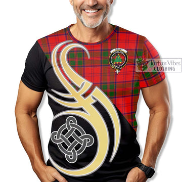 Grant Modern Tartan T-Shirt with Family Crest and Celtic Symbol Style