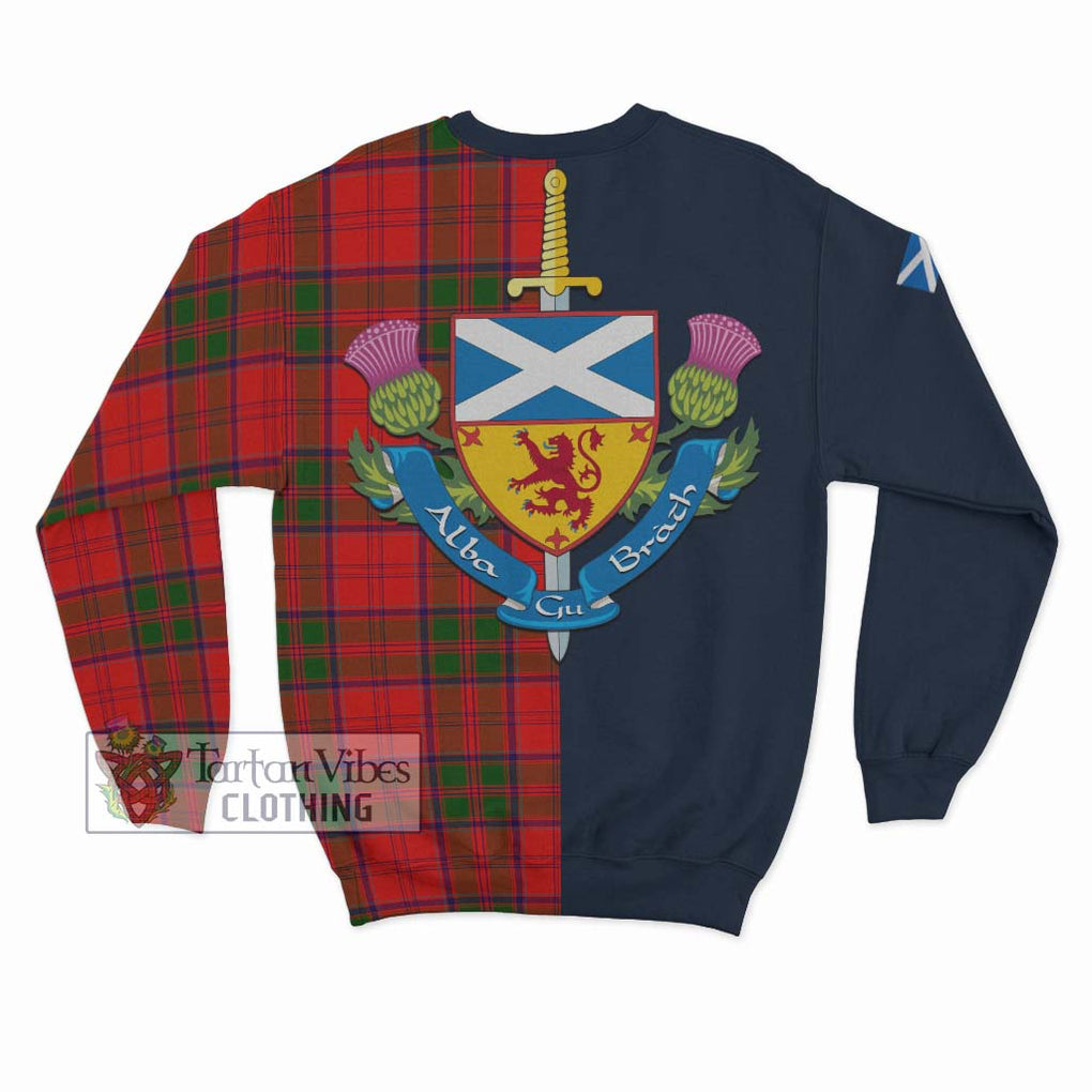 Tartan Vibes Clothing Grant Modern Tartan Sweatshirt with Scottish Lion Royal Arm Half Style