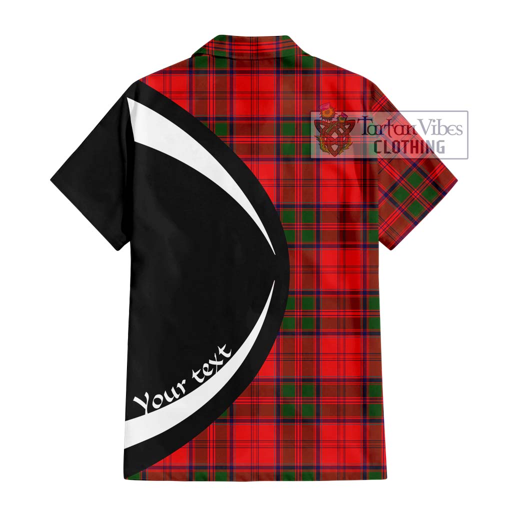 Grant Modern Tartan Short Sleeve Button Up with Family Crest Circle Style - Tartan Vibes Clothing