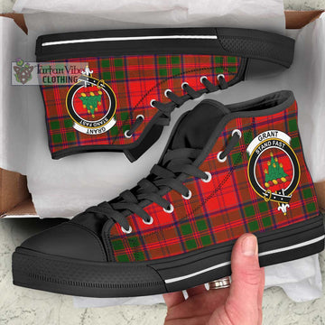 Grant Modern Tartan High Top Shoes with Family Crest