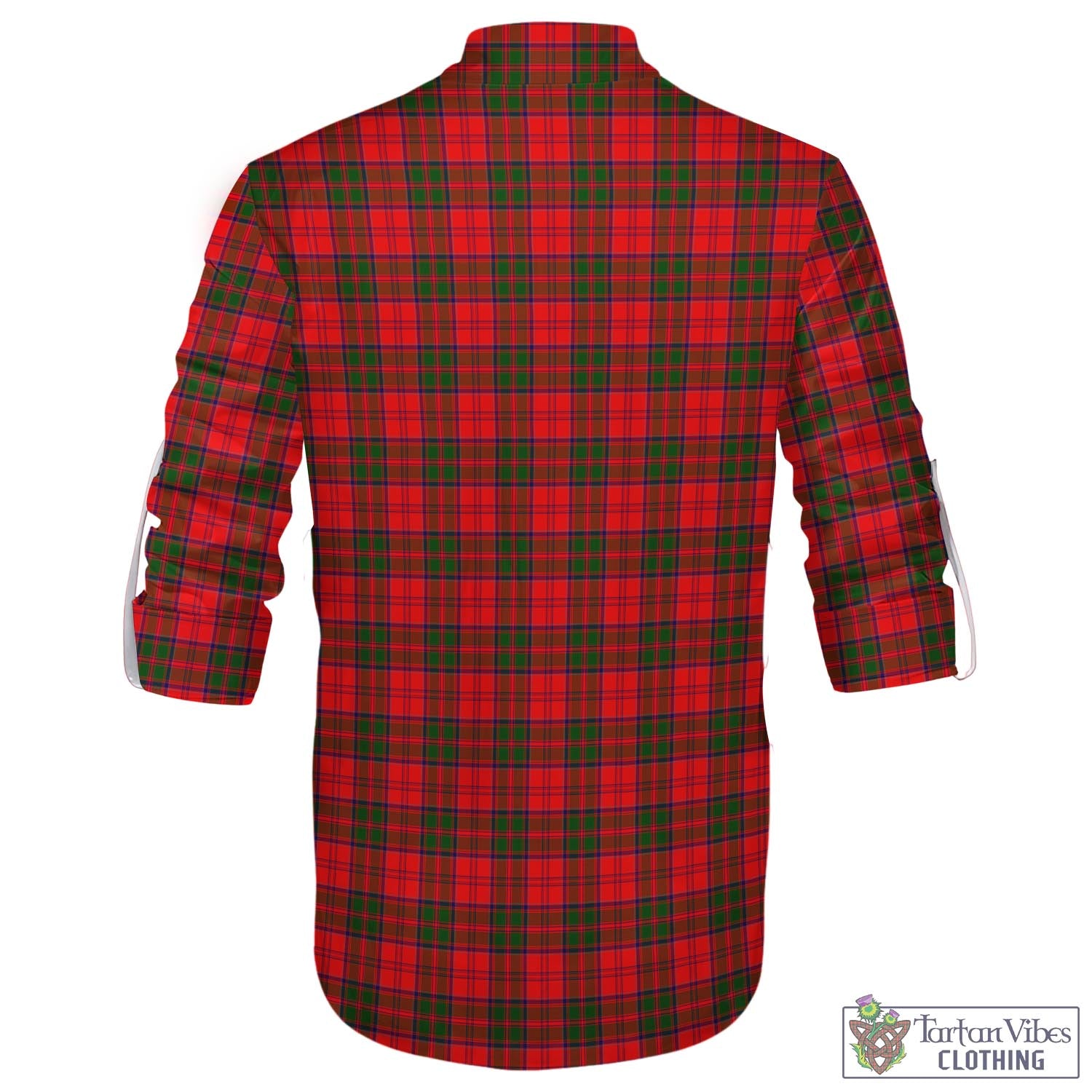 Tartan Vibes Clothing Grant Modern Tartan Men's Scottish Traditional Jacobite Ghillie Kilt Shirt with Family Crest