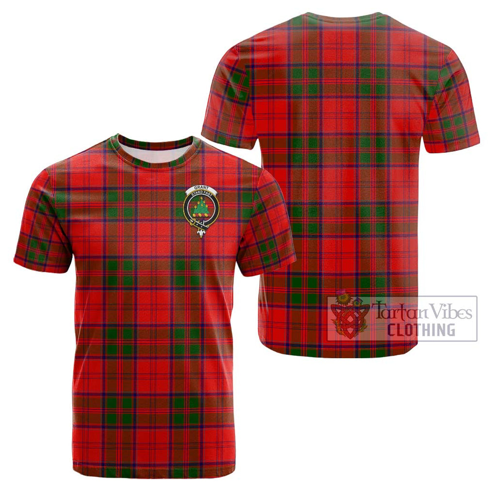 Grant Modern Tartan Cotton T-Shirt with Family Crest Kid's Shirt - Tartanvibesclothing Shop