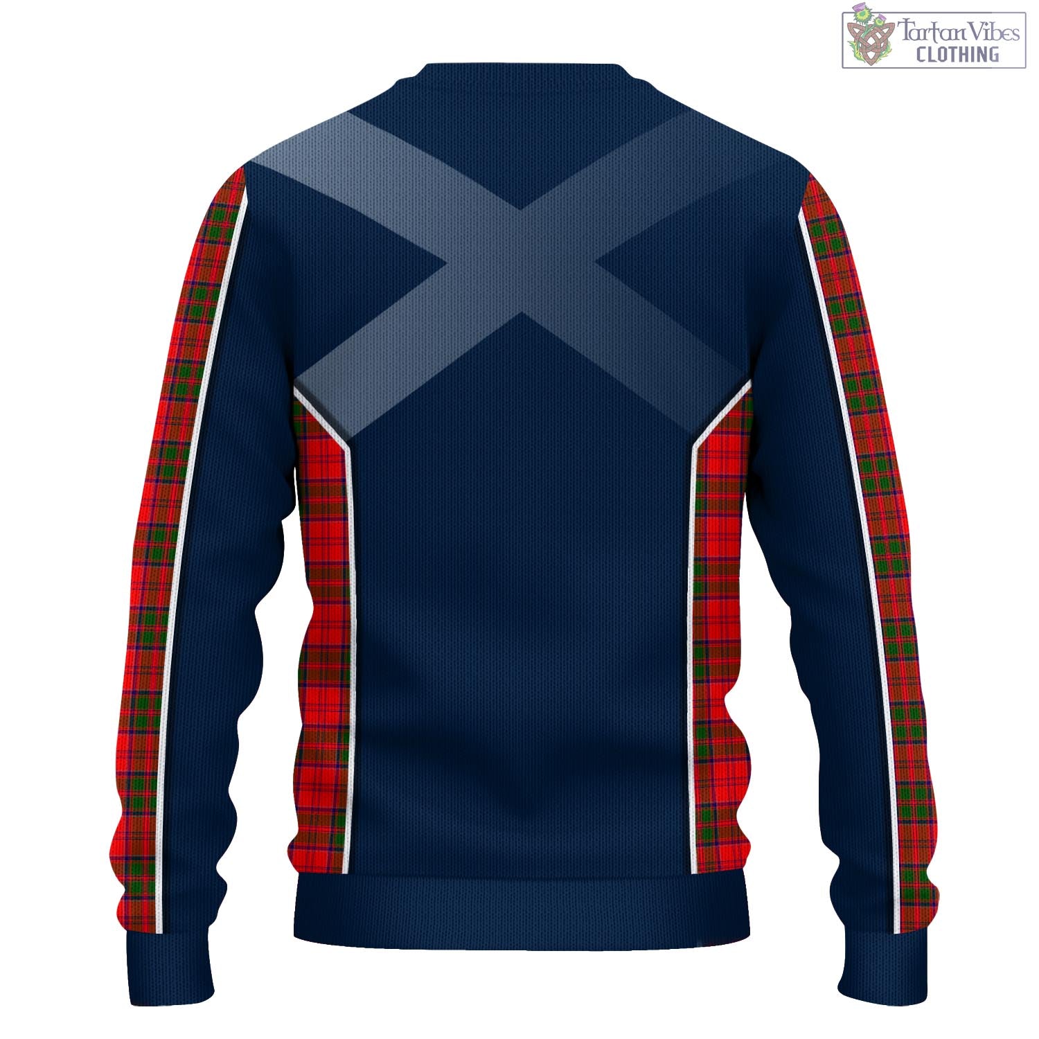 Tartan Vibes Clothing Grant Modern Tartan Knitted Sweatshirt with Family Crest and Scottish Thistle Vibes Sport Style