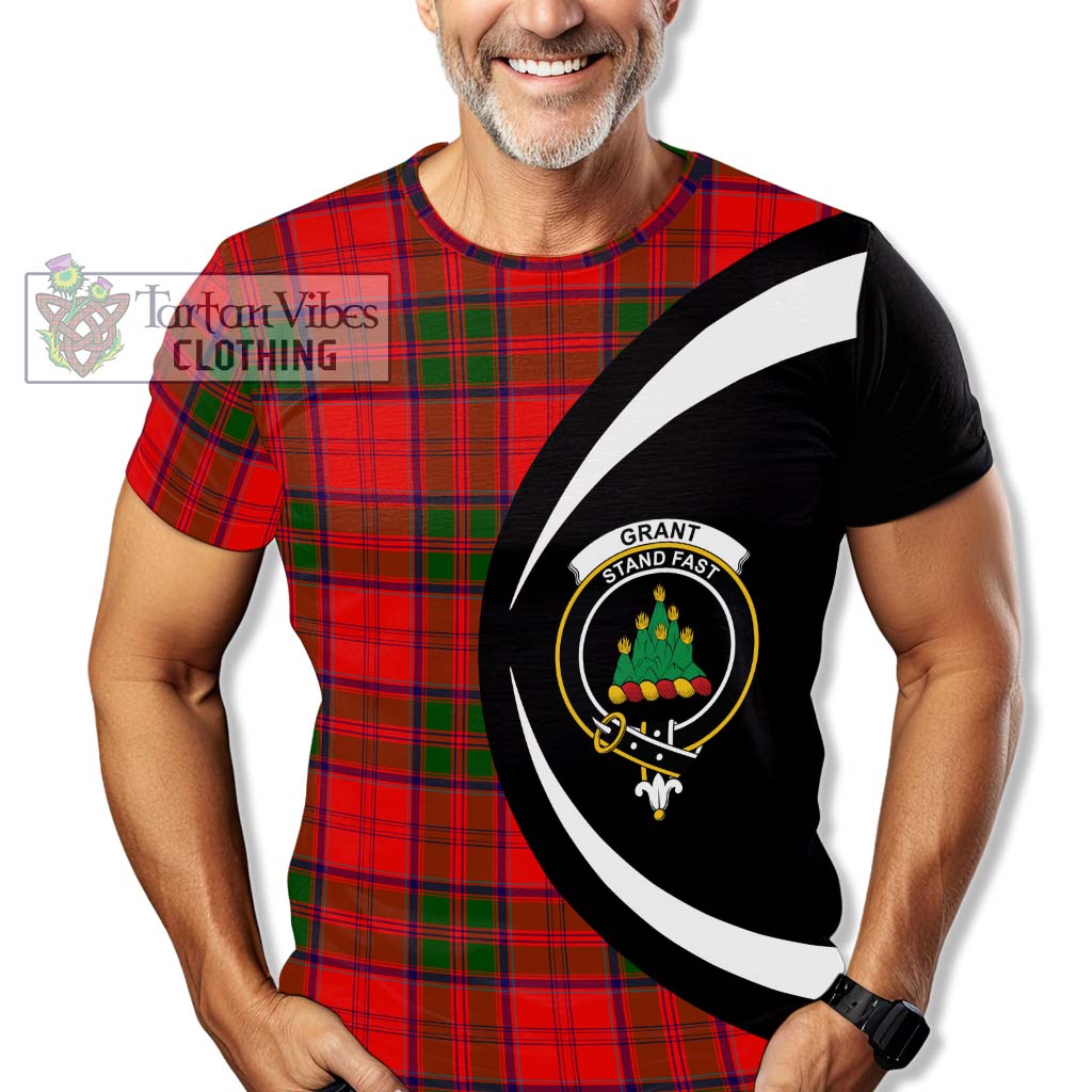 Tartan Vibes Clothing Grant Modern Tartan T-Shirt with Family Crest Circle Style